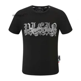 Phillip T-Shirt Philipps Tasarımcı Pleins Tasarımcı Plain Pleinxplein Erkekler Tasarım Erkekler Yaz Orijinal T-Shirts Plein T-Shirt PP Pamuk Rhinestone Shir 462