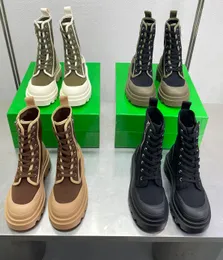 Brand Brand Casal Men e Mulheres mesmas botas de tornozelo BOTAS BRILACIONAIS Sapas de tela Sapas de casca de casca de grossa sola de zíper elevada Botas curtas Martin Motorcycle