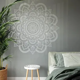 Adesivos de parede Tamanho grande Mandala Decalques Vinil Decoração de casa para sala de estar ou quarto Adesivo de parede Vinil Indiano Boho Estilo Murais Papel de parede A871 231208