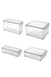 2 Pack Acrylic Storage Container Bin with Lid and Handle for Cabinet Fridge zer Organizer13106121