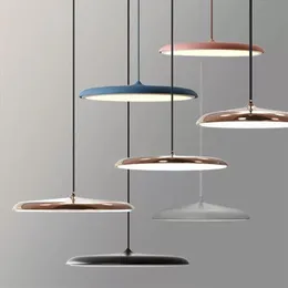 Itlian Design LED 펜던트 라이트 UFO 둥근 플레이트 등기구 조명 식당을위한 서스펜션 램프 주방 섬 테이블 연구 교수형 186c