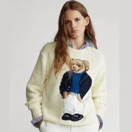 RL Swatery Sweter Sweter Polos Niedźwiedź Niedźwiedź Niedźwiedź Niedźwiedź Niedźwiedzie Polo Sweter Kobiet pullover bawełna rl niedźwiedź niedźwiedź polo -dresowy zestaw dzianinowa skoczek top ciose hi5j