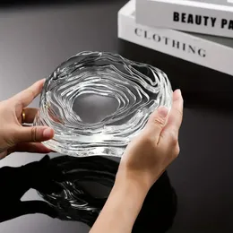 1pc Water Ripple Style Ashtray, Crystal Glass Ashtray, Terrace Type Office Decoration Gifts, Prizes, Gifts, Birthday Gifts, For Home Room Desk Office Decor