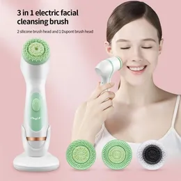 Cleaning Tools Accessories CkeyiN Silicone 3 in 1 Electric Ultrasonic Cleaner Acne Pore Blackhead Deep Cleansing Brush Beauty Skin Care 231208