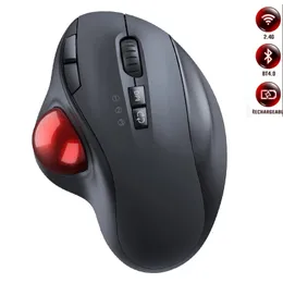 Mäuse 2,4 GB, Bluetooth-Trackball-Maus, wiederaufladbar, Gaming-Maus für Mac, Windows, kreative professionelle CAD-Zeichnungsspielmäuse 231208