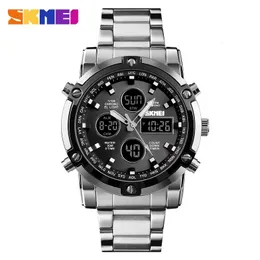 Wristwatches Fashion Men's Wristwatch SKMEI Watch Sport Digital Bracelet 3 Time Countdown Mens Clock Stainless Steel Watches Male Business 231208