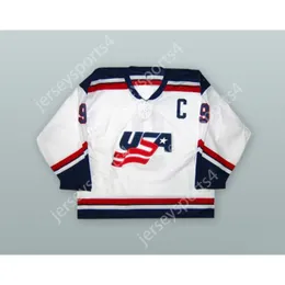 MAGLIA HOCKEY SQUADRA NAZIONALE BIANCA MIKE MODANO 9 USA NUOVA cucitura superiore S-M-L-XL-XXL-3XL-4XL-5XL-6XL