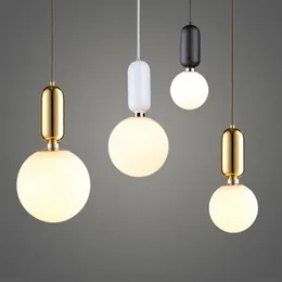 Moderno nórdico leite branco bola de vidro luz pingente com plantas pote para sala jantar foyer bar lobby suspensão pendurado lamp238x