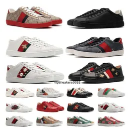 2023 Herren Womens Casual Shoes Bee Ace Sneakers Low Shoe Designer Sport Leder Trainer Tiger Sticked Red Green White Stripes Schöne Walking Sneaker YT15