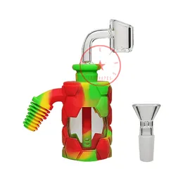 Multifunctional Colorful Ash Catcher Kit Smoking Silicone Pipes Removable Herb Tobacco Filter Hookah Bong Waterpipe Bubbler Oil Rigs Glass Tip Nails Straw Holder