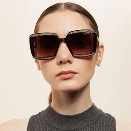 Sunglasses LEIXI Glitter Big Square For Women 5Colors Trendy Large Size Sun Glasses Box Packing LX0692648