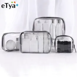 ETYA 투명한 화장품 가방 클리어 지퍼 여행 메이크업 케이스 여성 메이크업 뷰티 주최자 세면류 세탁 목욕 저장 파우치 241V