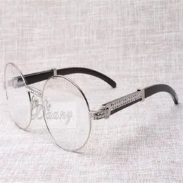 2019 neue hochwertige Retro-Mode-Diamant-schwarze Rinderhörner optische Brille T7550178 für Männer und Frauen, Größe 57-22-135 mm, 275 W