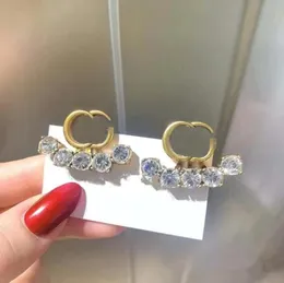 Pendientes de diseño Stud Diseñadores de marca 18K Chapado en oro Geometría Letras dobles Pendiente Clásico Mujeres Joyería para fiesta de bodas 7451430