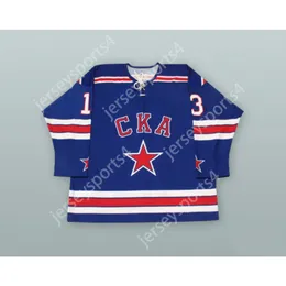مخصص Pavel Datsyuk 13 Ska Saint Petersburg Blue Hockey Jersey Top Top Sitched S-L-XL-XXL-3XL-4XL-5XL-6XL