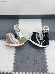 New Kids Designer Shoes Autumn Canvas Ankle Boots Letter Printing Baby Board Shoe Storlek 26-35 Girls Boys Sneakers Dec05