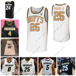 Camisas de basquete personalizadas Colorado Buffaloes Jersey College Bey McKinley Wright IV D'Shawn Schwartz Battey Dinwiddie Burks Branco