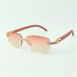직접 S Double Row Diamond Sunglasses 3524026 오리지널 목조 사원 디자이너 안경 크기 18-135 mm268k
