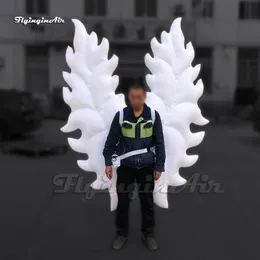 Attractive Large Adult Wearable White Inflatable Angel Wings Dancing Clothing Blow Up Parade Costume For Carnival Stage Show