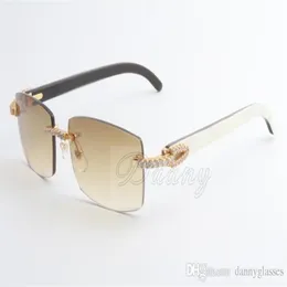 Nova venda limitada óculos de sol grandes diamantes masculino e feminino chifres mistos óculos de sol 3524012 2 tamanho 56-18-135mm283N