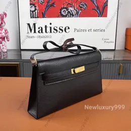 Totalmente artesanal bolsa de ombro clássica designer elan 27cm usando couro chever original francês hardware de chapeamento a vácuo em ouro real