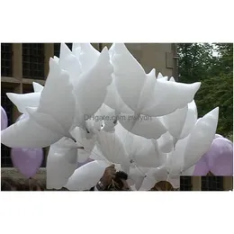 Party Decoration Wedding White Helium Balloons Christening Funeral Memorial Ceremony Birthday Event Entrance Decor Biodegradable Fav Dhopk