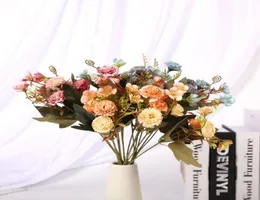 Flores decorativas grinaldas 1 pacote flor artificial pequeno cravo cravos casamento buquê de noiva decoração para casa pogal decorati2047755