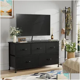 Storage Drawers Ders Dresser For Bedroom With 5 Wide Chest Of Black Cabinets Indoor Furniture Light Luxury And Modern 230703 Drop De Dhcvi