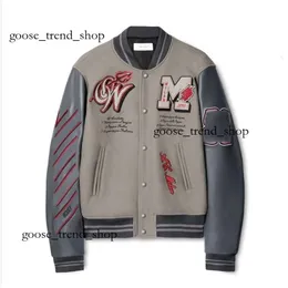 Off White Varsity Jacket Chaquetas para hombres Offs Hombres Diseñador para hombre de Windbreaker Vintage Flojo Largo Béisbol Hip Hop Gceo 959 232