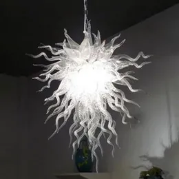 Lampada di colore bianco puro luci in vetro soffiato a mano lampadari di cristallo 32 pollici CE UL LED Decor lampade per la casa lampadario illuminazione221l