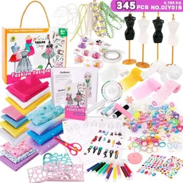 Accessoires de poupée Kit de conception de mode pour les filles 345 pièces Kit de broderie pour filles Kit de couture bricolage de base réutilisable pour la créativité bricolage arts apprentissage artisanat 231208