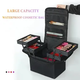 Astucci per cosmetici Borsa per cosmetici da donna di grande capacità Custodia per trucco Multistrato per manicure Parrucchiere Valigia per strumenti da viaggio Organizzatore di stoccaggio 231208