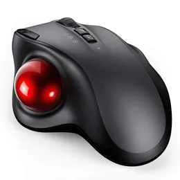 Möss Bluetooth Mouse laddningsbara 2,4 g USB trådlösa möss Ergonomisk trackballmus för dator 1000 1600 1800 DPI 231208