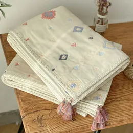 Filtar Swaddling 115x150cm Born Quilt Plain Cotton Bedclothes Retro Bohemian Japanese Baby Children Airconditioning 231208