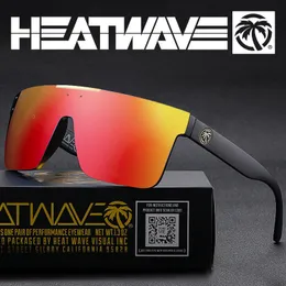 Occhiali da sole polarizzati Heat Wave Brand Visual Quatro per uomo Donna Occhiali da sole firmati sportivi oversize di marca vintage