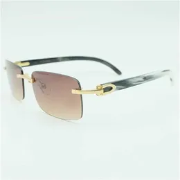 28 % RABATT 2023 Herren Echtes Büffelhorn Randlos Weiß Schwarz Buffs Square Damen Carter Sonnenbrille Shades Fill Prescription202K