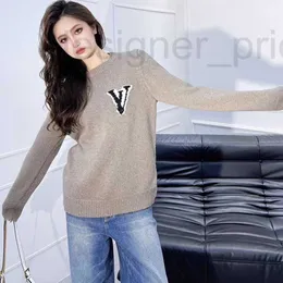 Kadın Sweaters Designer Fashion Womens High Edition 23 Sonbahar/Kış Yeni Mektup Jacquard Unisex Örme Yün Sweater EW50