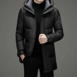 Herren-Daunenparkas, Winterjacken für Herren, hochwertige weiße Entendaunenjacke, mittellange, verdickte warme Herrenjacke, 2023, Daunenmäntel mit Kapuze, Veste HommeL231209