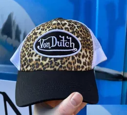 Boll Caps Khaki Camo Leopard Print broderi Mesh Trucker Hat Snapback Letter Baseball Men Women Hip Hop Hat260l Drop Del DHXKR6171571