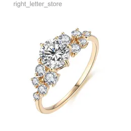 С боковыми камнями Attagems Новые кольца из муассанита из 10-каратного 14-каратного желтого золота для мужчин и женщин, круглые кольца ручной работы, обручальные кольца для невесты, свадебный подарок, ювелирные изделия YQ231209