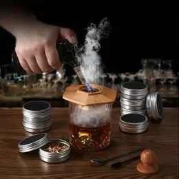 1pc, Bartending Utensils, Wooden Bartending Tools, Creative Hexagon Cocktail Smoked Wood Lid Set, Bar Accessories, Cocktail Tools