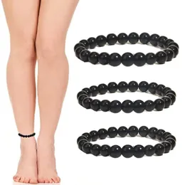 Hot selling black obsidian slimming anklet black agate bracelet anklet black magnet anklet Design Chain