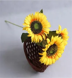 10 pezzi artificiali 3 teste/pezzo seta gialla Gerebra 23,62 "per fiori decorativi per la casa di nozze2279475