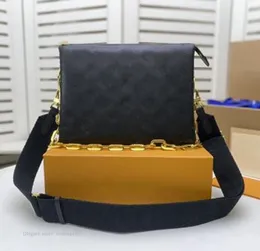 Alta qualidade designer bolsa feminina bolsa de luxo com caixa moda embreagem com corrente padrão em relevo flores letras