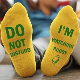 Socken Strumpfwaren Rugby-Socken „Do Not Disturb Watching Rugby“, mittellange Paar-Socken A4p0