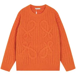 Maglioni da uomo Autunno e inverno di alta qualità Nuova famiglia Luo Ricamo Maglione casual Ricamato Versatile girocollo Maglione lavorato a maglia alla moda oversize