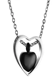 Naszyjniki wisiorek podwójne serca ze stali nierdzewnej podwójne serca pudełko jajdowe biżuteria urn urn kremacja pamiątka otwiera się w uchwycie Ashes n6211354