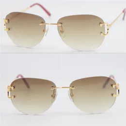 Whole Selling UV400 Protection 4193828 Rimless Sunglasses fashion men Woman sport glasses outdoors driving 18K gold Metal fram300D