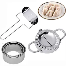 5st Dumpling Maker Rostfritt stål degpress PIE RAVIOLI ROLLER LNIFE SPEON SPOON DUMPLING WRAPPER MOLD MOLD TOOL319G