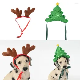 Abbigliamento per cani Costume natalizio Copricapo per animali domestici Cani gatti Festival Puntelli per feste Antler Trees Fascia per animali domestici
